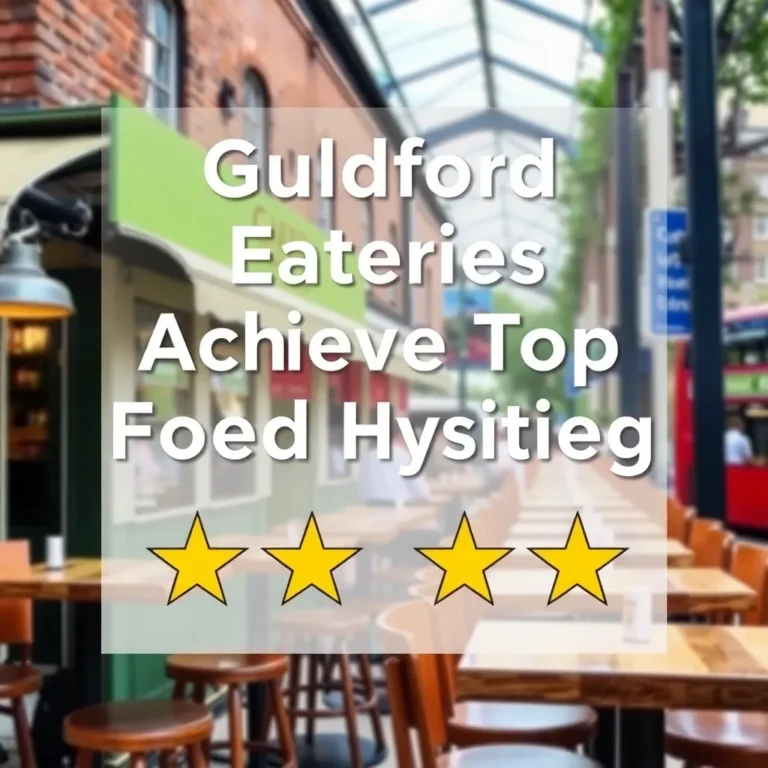 Guildford Eateries Achieve Top 5-Star Food Hygiene Ratings