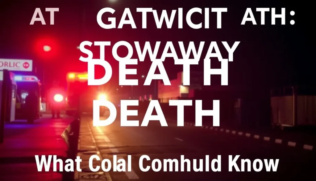 GATWICK STOWAWAY DEATH: WHAT LOCAL COMMUNITY SHOULD KNOW