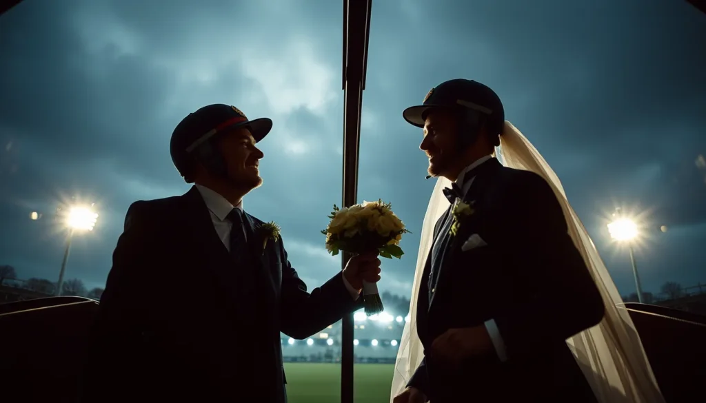 GUILDFORD CRICKETER'S DREAM: HELICOPTER DASH AFTER WEDDING