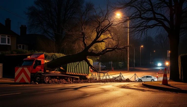 SURREY VILLAGE ROADWORKS STALLED AFTER TREE REMOVAL ERROR