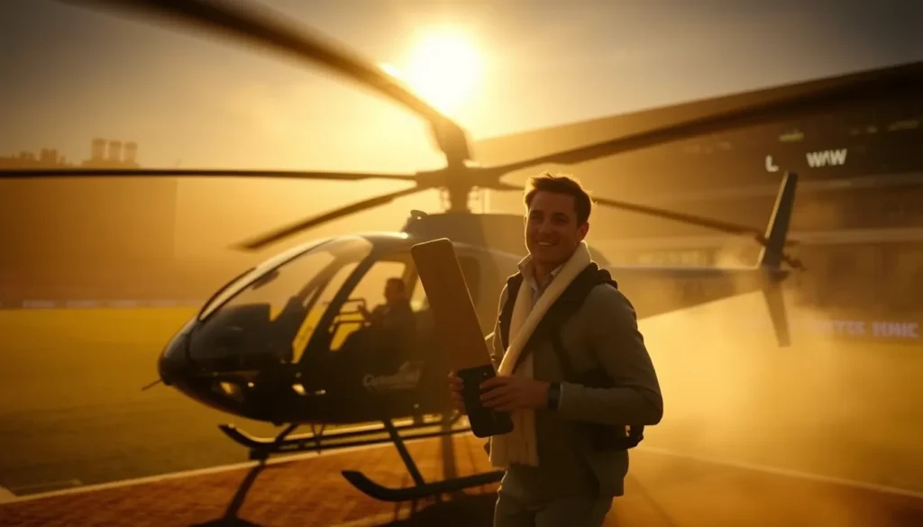 GUILDFORD CRICKETER'S DREAM DAY: HELICOPTER RUSH TO LORD'S