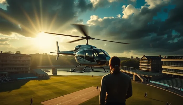 GUILDFORD CRICKETER'S DREAM: HELICOPTER FLIGHT BRIDGES WEDDING AND LORD'S FINAL