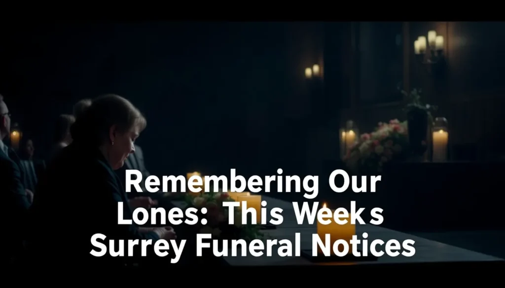 REMEMBERING OUR LOVED ONES: THIS WEEK'S SURREY FUNERAL NOTICES