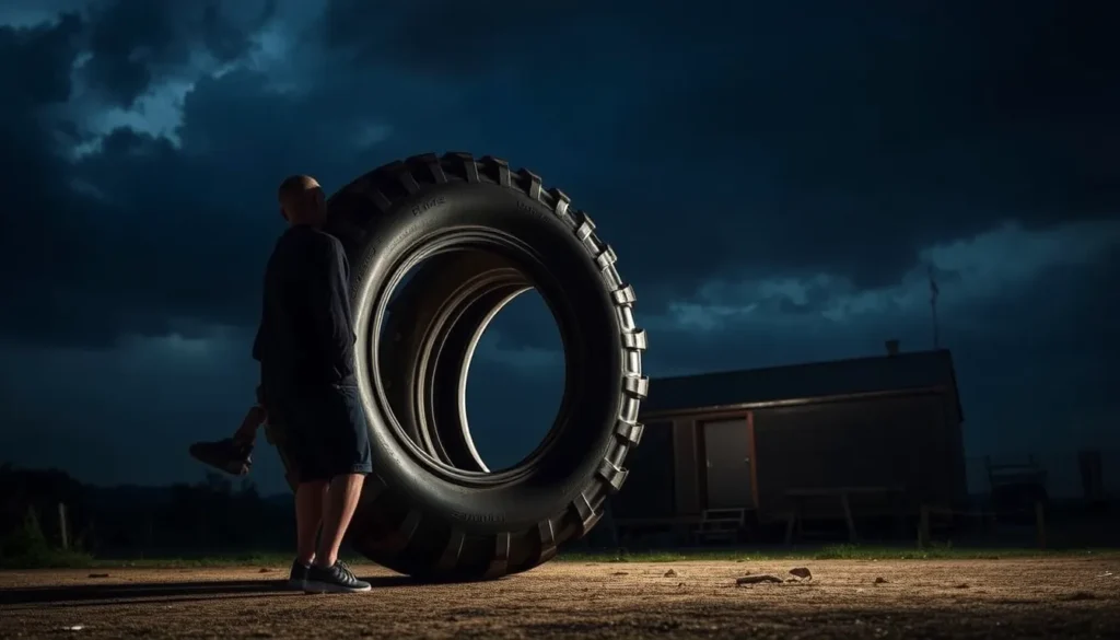 EPSOM MAN FLIPS 100KG TYRE FOR 24 HOURS TO FUND SCHOOL PAVILION